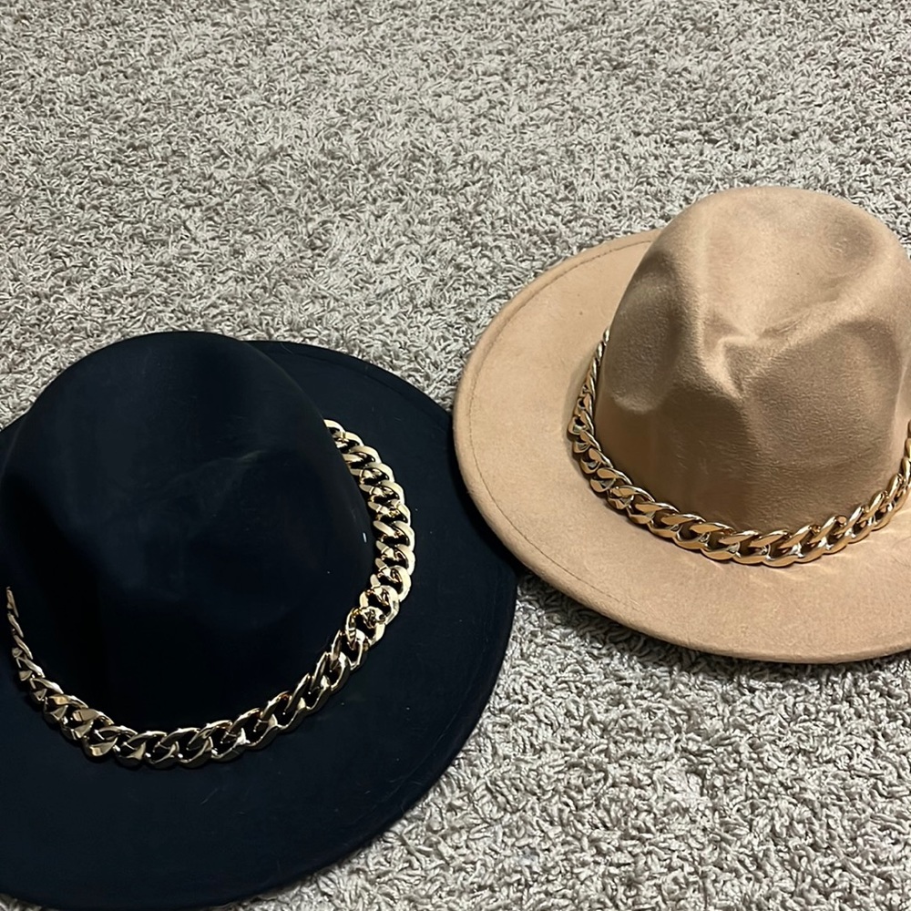 Hats set of two (tan and black)